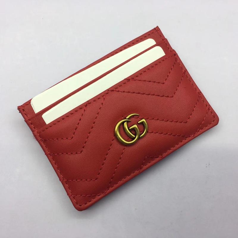 Gucci wallets 443127 Full leather plain red
